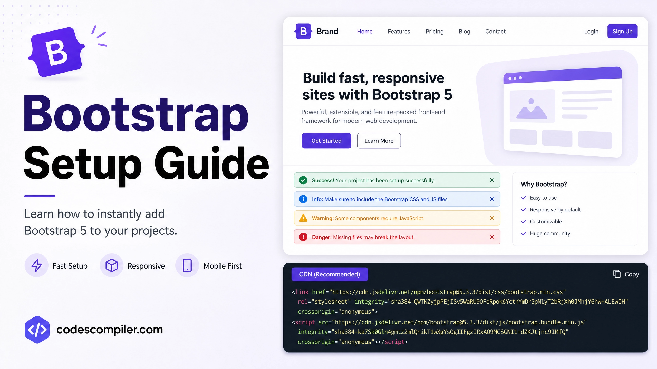 Bootstrap 5 Setup & Alert Guide