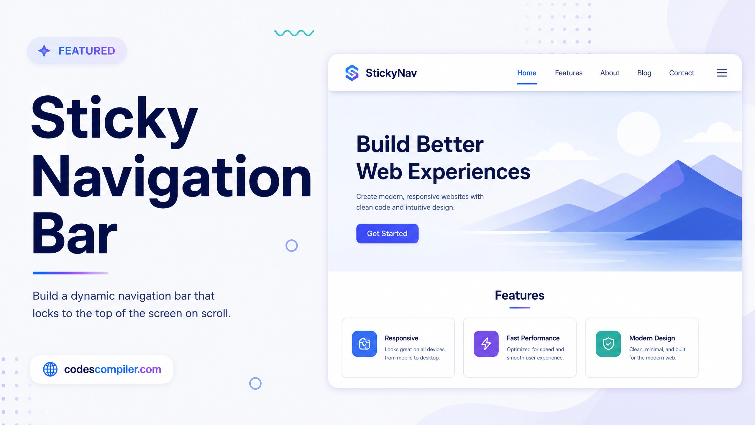 Create a Sticky Navigation Bar using CSS and JS
