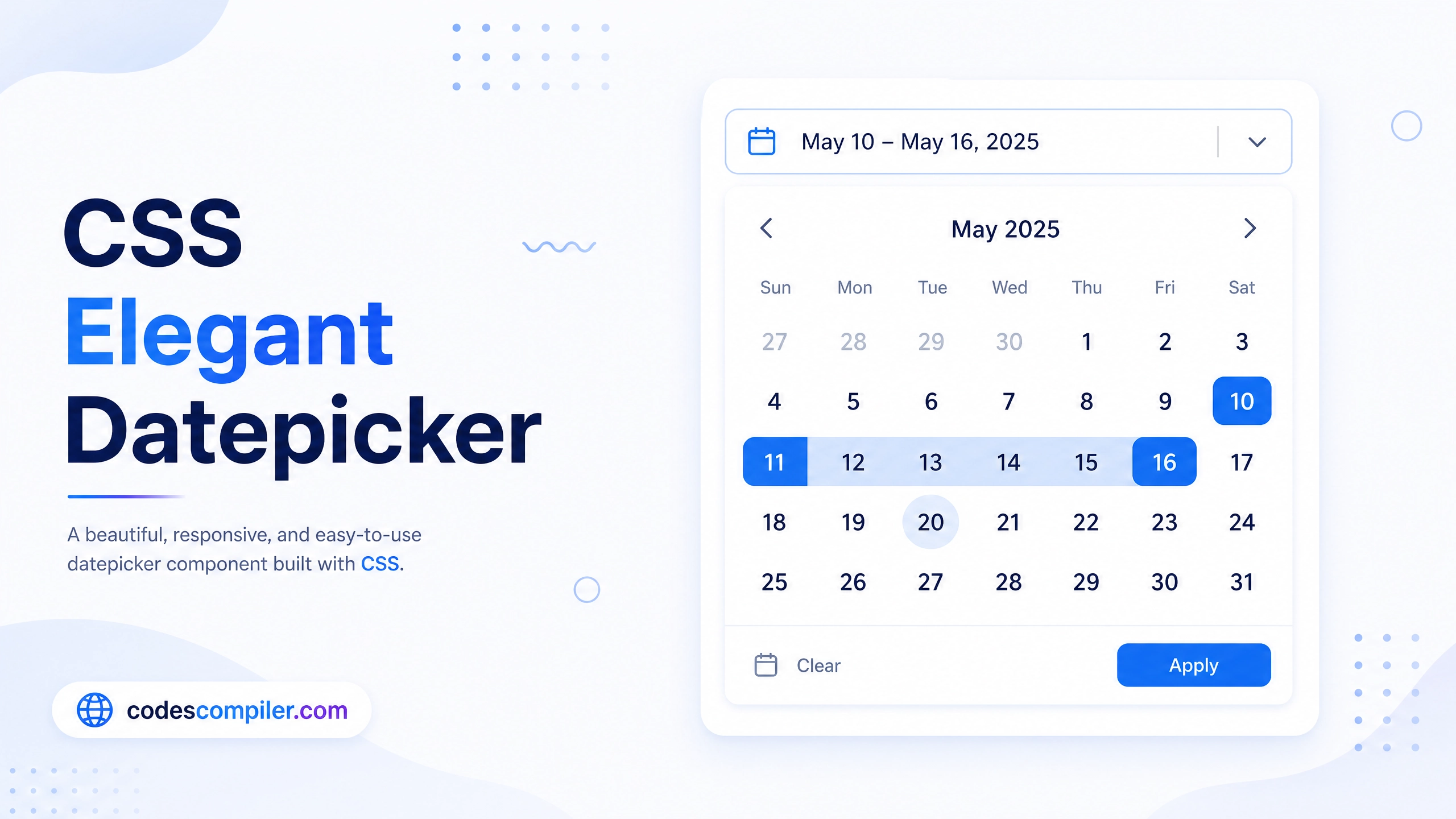 Elegant Datepicker CSS UI