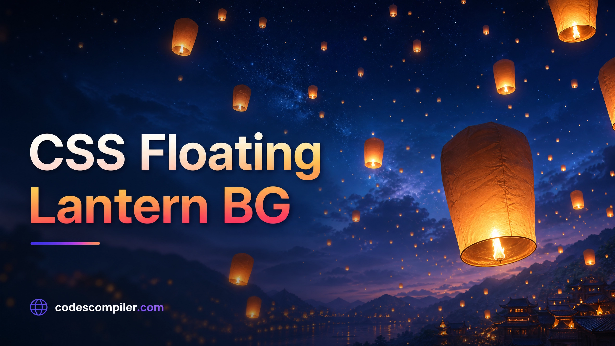 Floating Lantern Sky Background