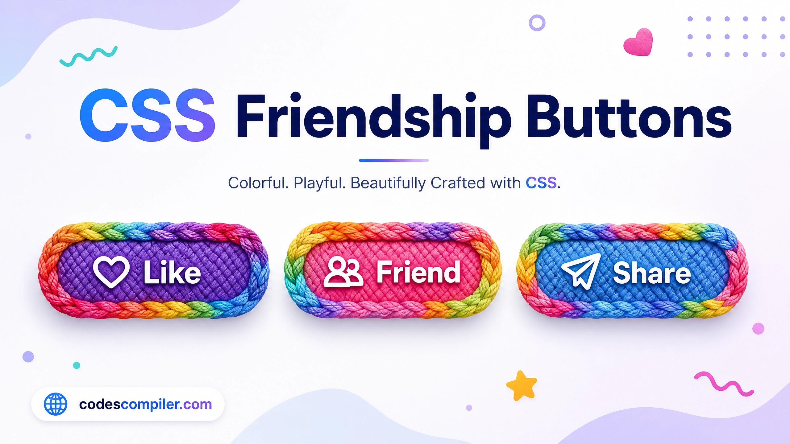 Rainbow Friendship Bracelet Buttons