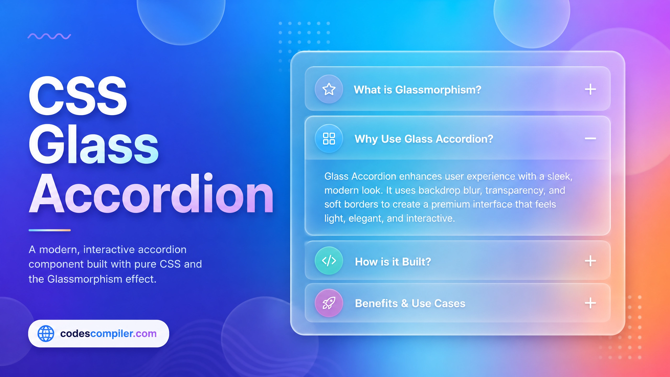 Glassmorphism Accordion UI