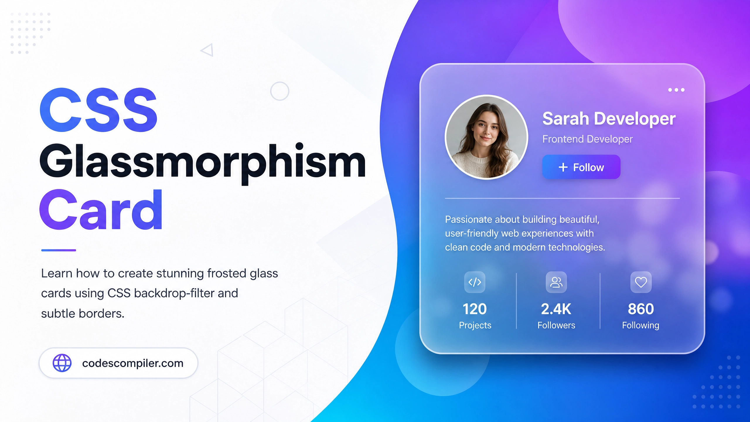 CSS Glassmorphism Card Design