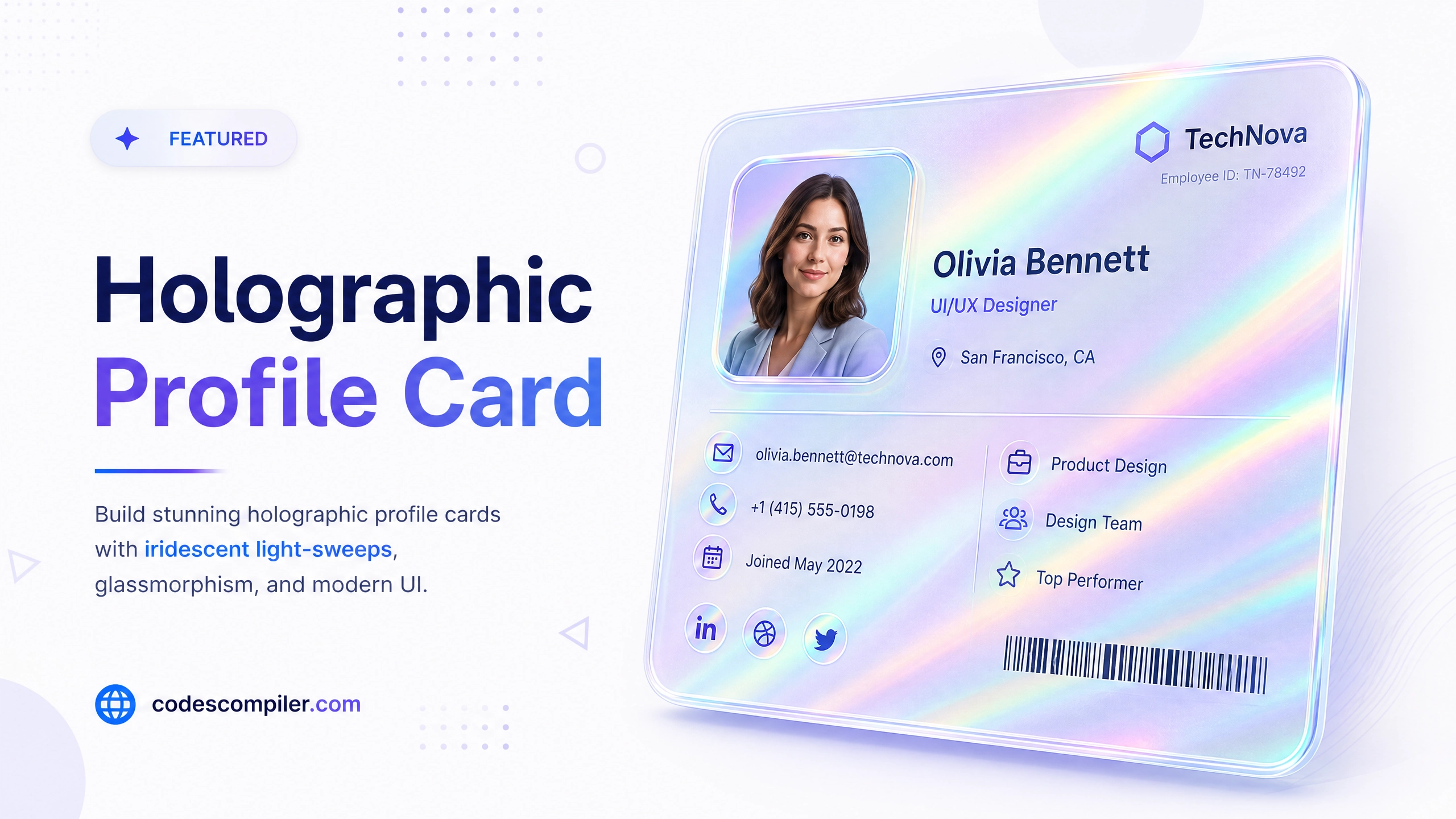 Holographic Shine Profile Card