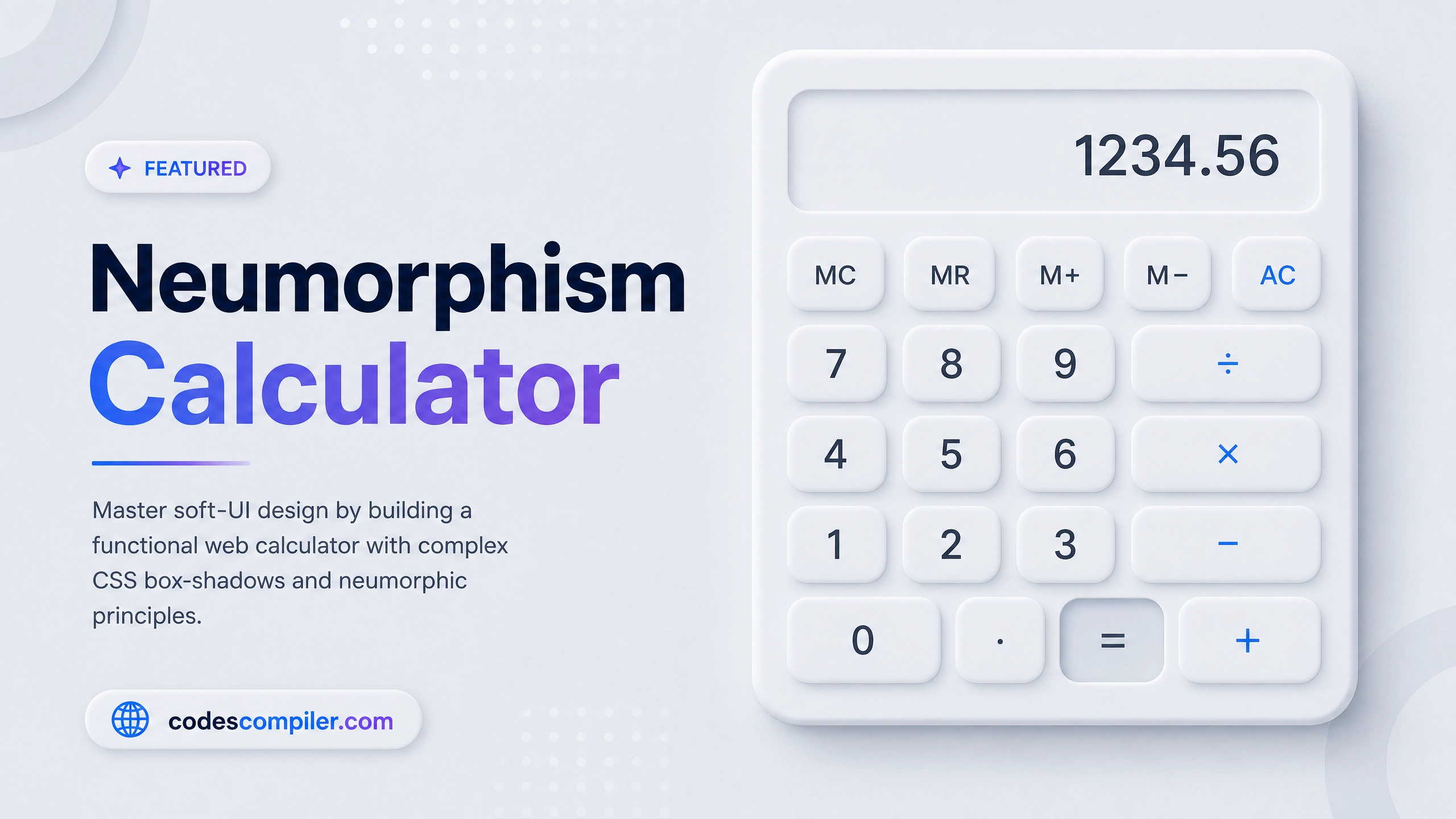Neumorphism Calculator UI