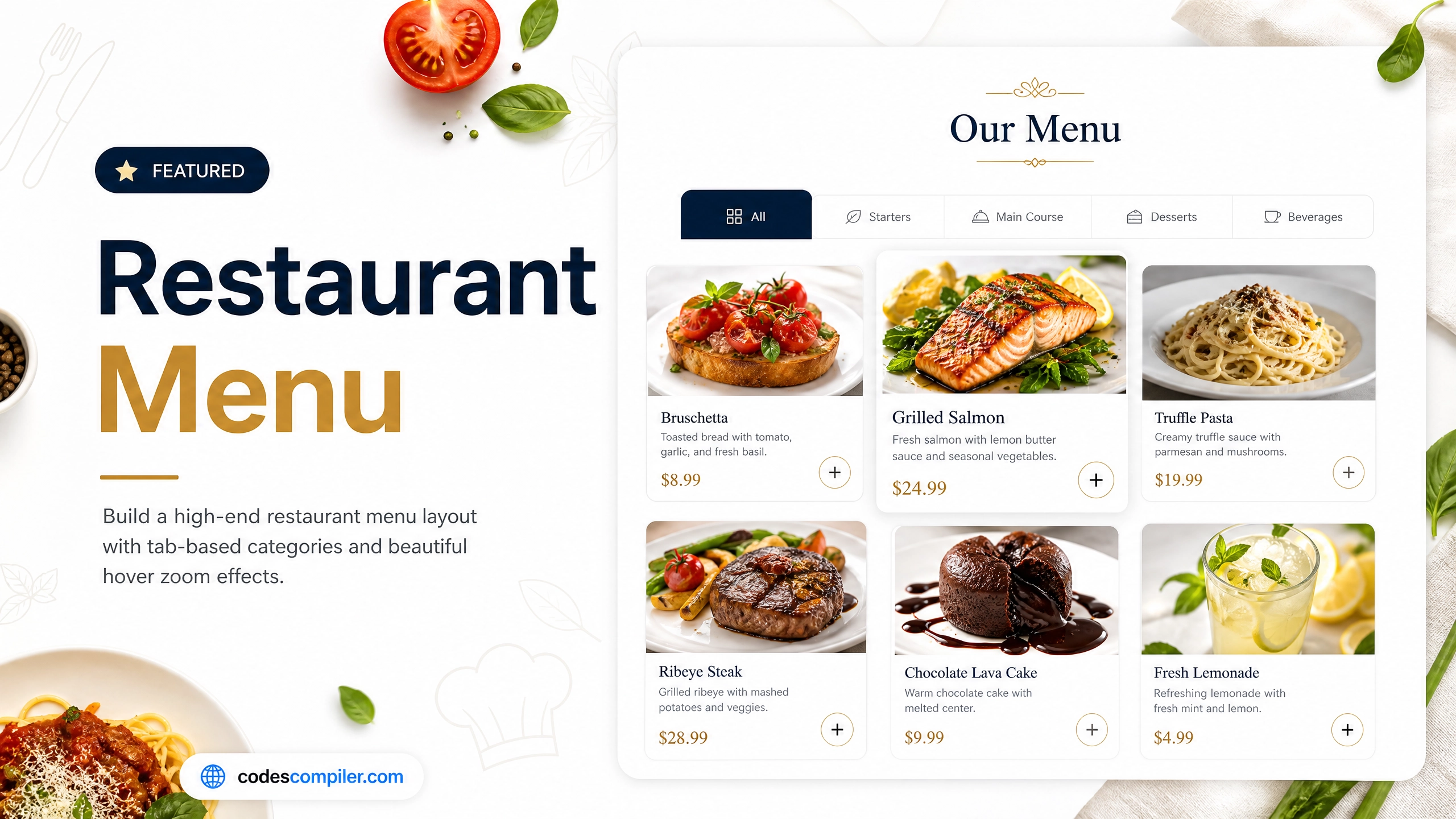 Restaurant Menu Page Layout