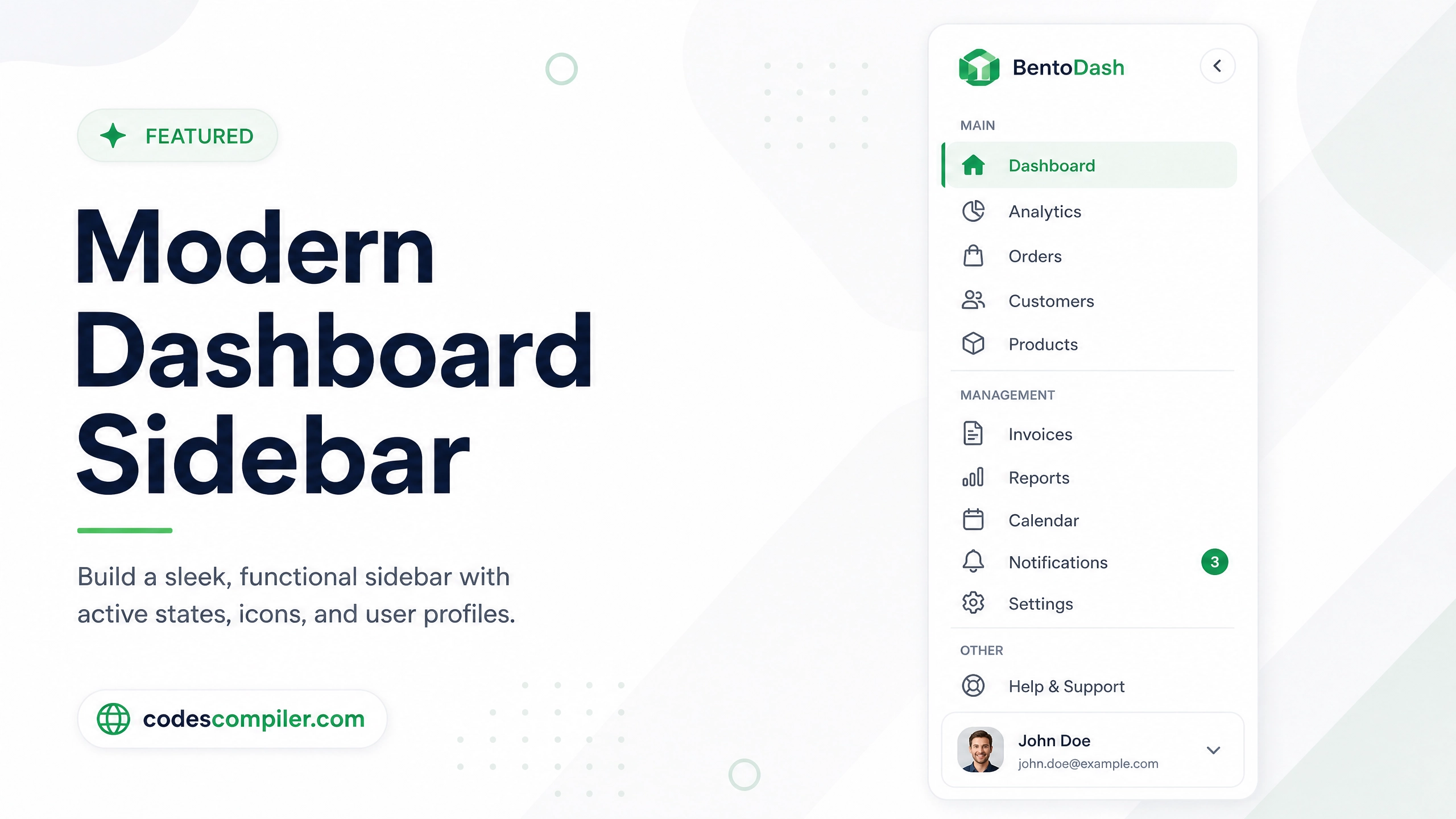 Design a Modern Dashboard Sidebar...