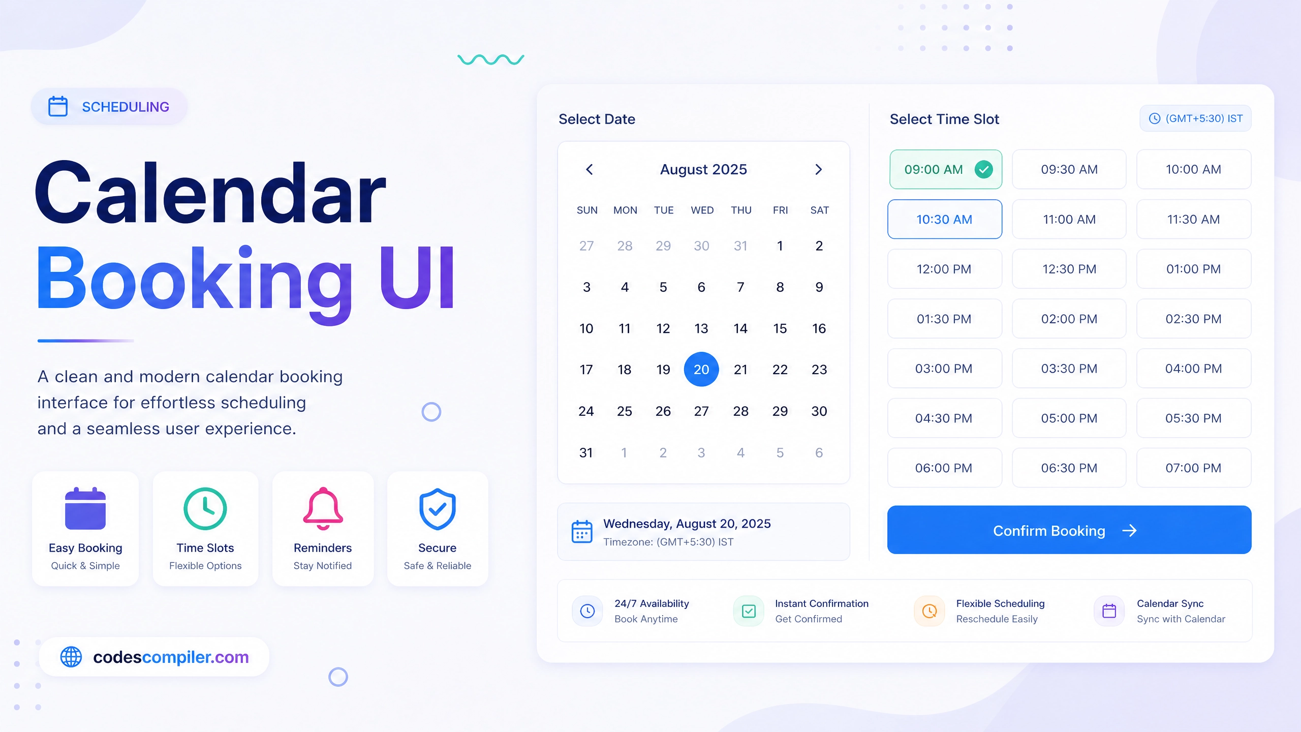 Calendar Booking Time Slots