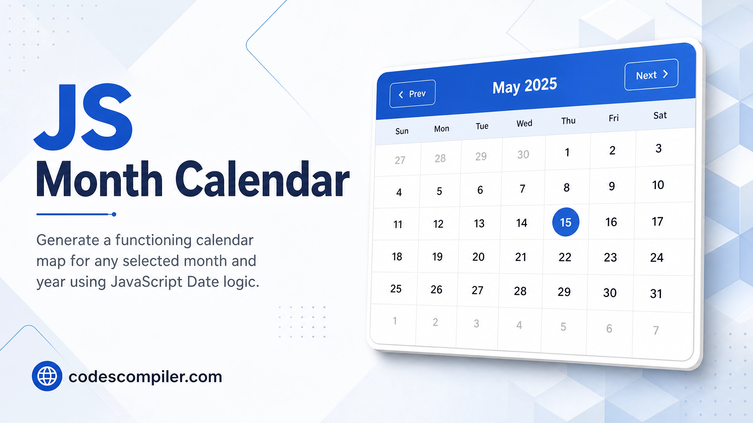 Dynamic JS Month Calendar