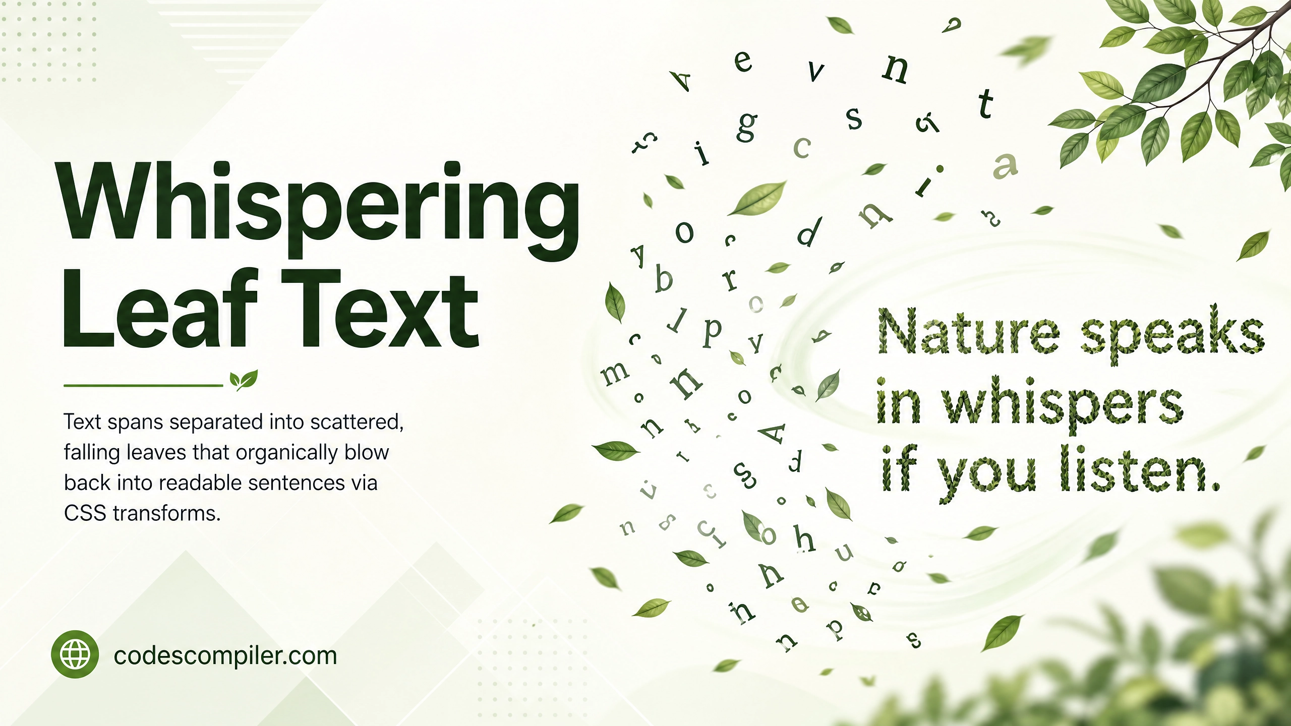 Whispering Leaf Text Reveal