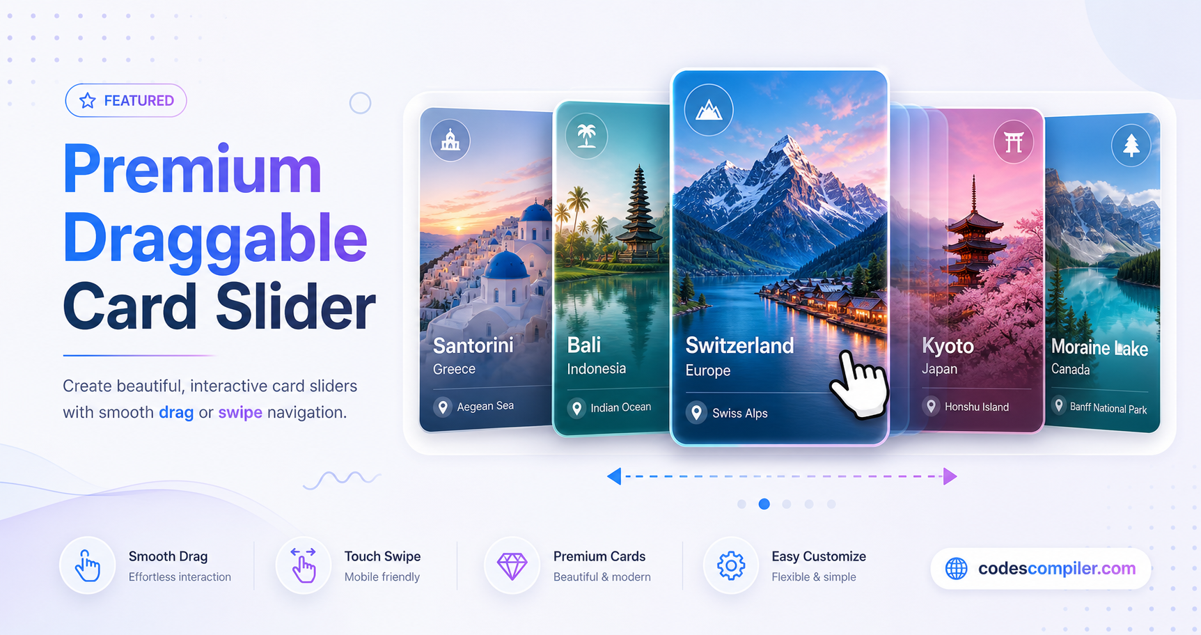 Premium Draggable Card Slider