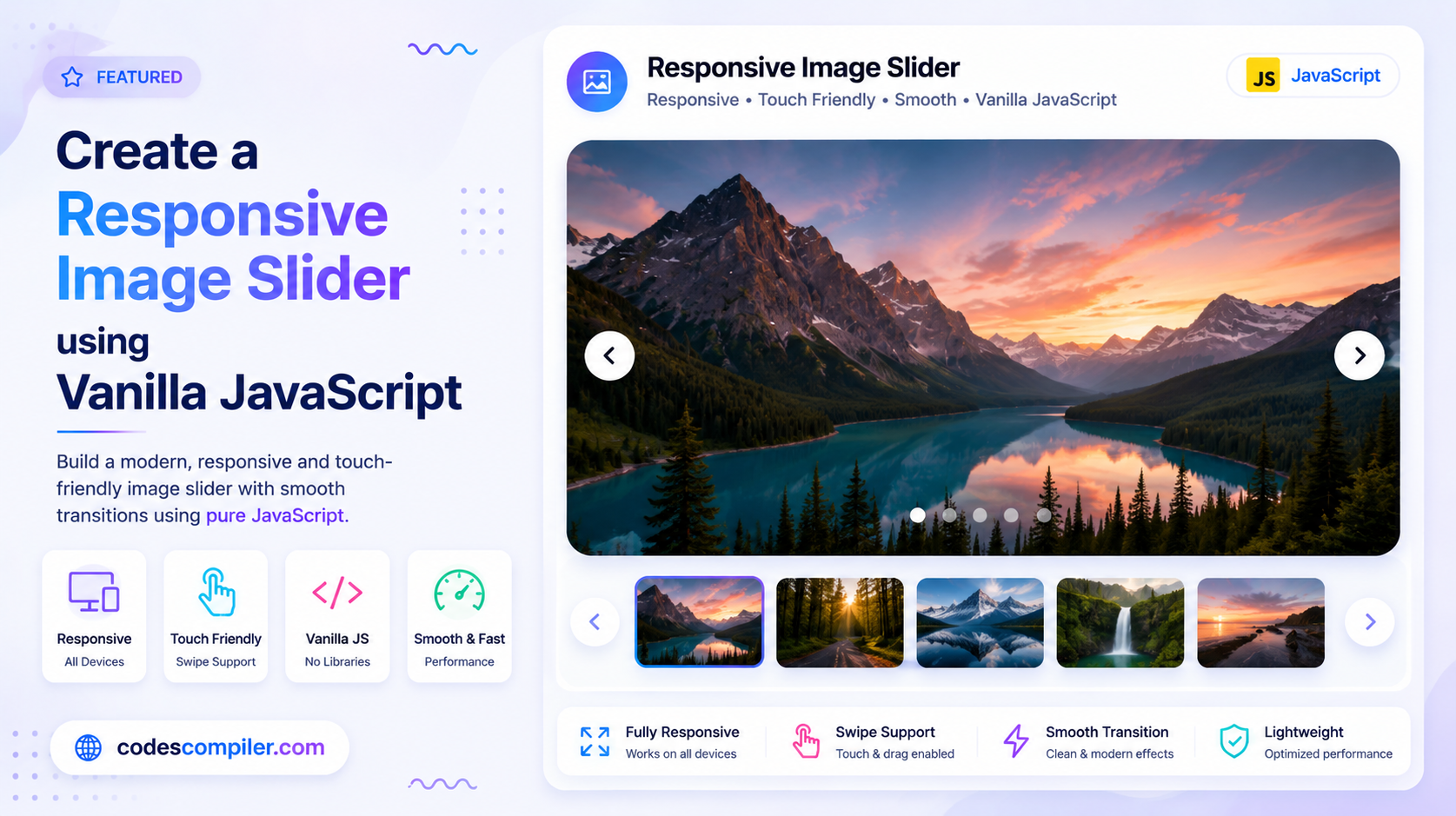 Create a Responsive Image Slider using Vanilla JavaScript